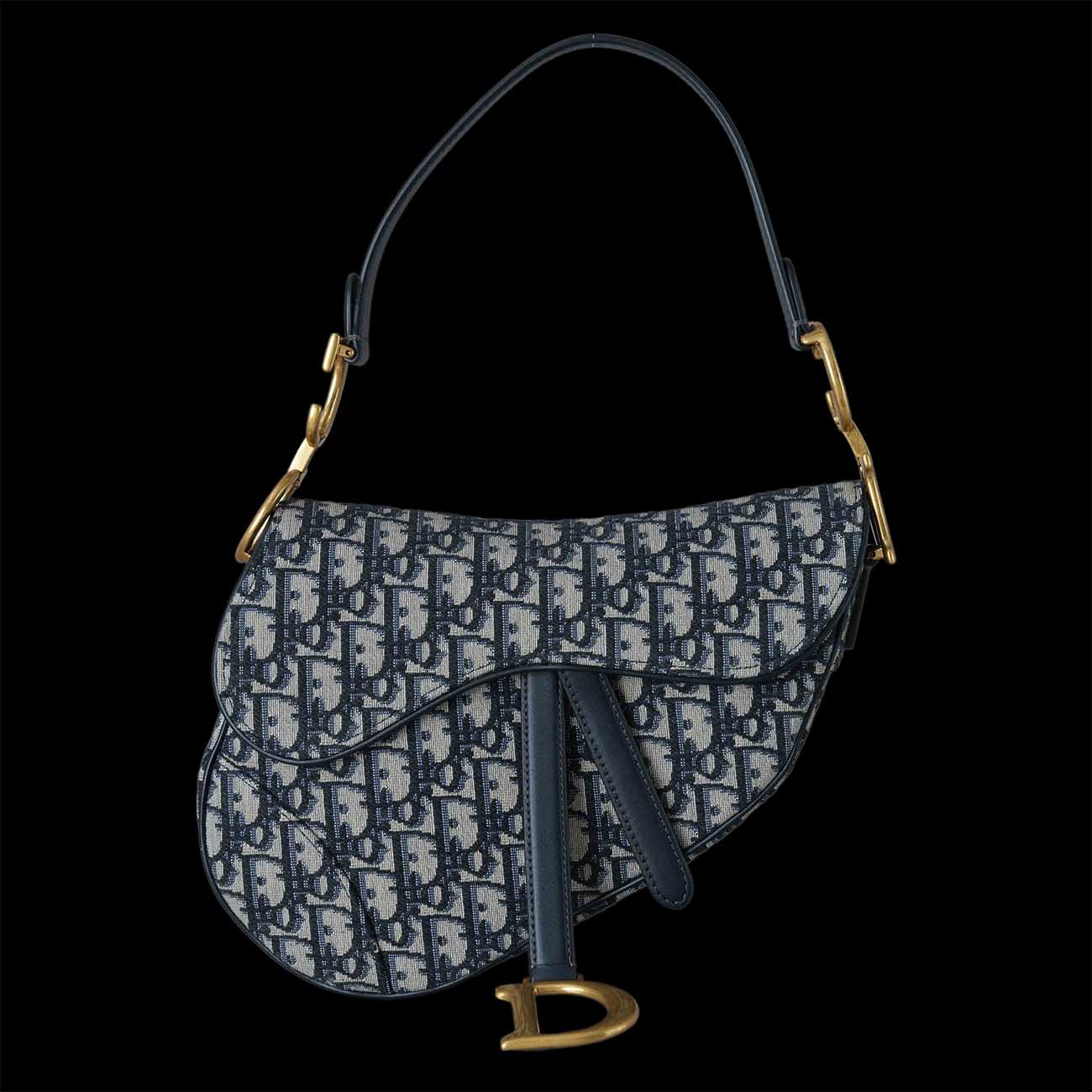 CHRISTIAN DIOR(USED)크리스찬디올 오블리크 새들백 미듐 & 스트랩